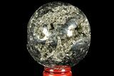 Polished Pyrite Sphere - Peru #97986-1